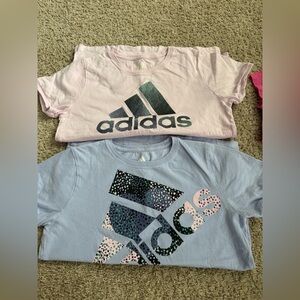 Adidas Purple Short Sleeve Tee with Graphic Design and pink Bundle set of 2